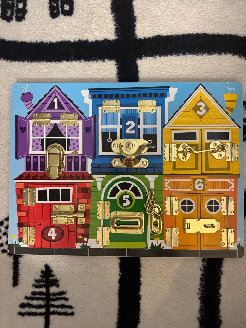 Melissa & Doug Colorful Locks & Latches Busy Board Wall Decor - Multicolor